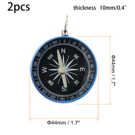 Boguish 2 Pcs Pocket Compass, Survival Sports Navigation Compass with Key Ring for Outdoors Camping Hiking