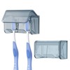 Linkidea 2 Pack Wall Mount Toothbrush Holder with Cover for