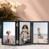 TOFOREVO 5x7 3 Picture Frame Triple Wooden Three Hinged Photo