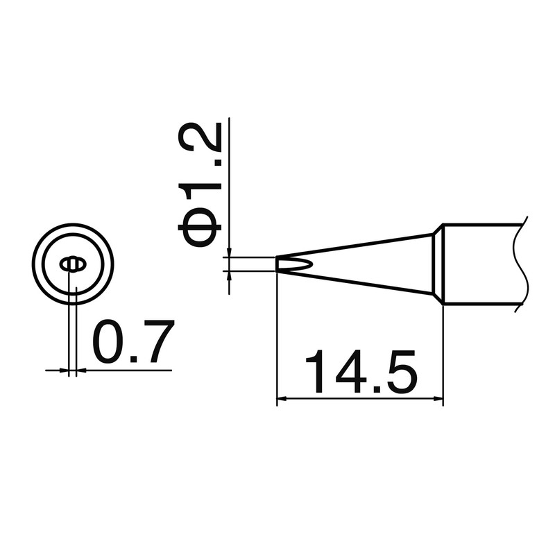 Hakko T18-D12 Soldering Iron Tip Chisel 1.2 x 22.5mm (Long
