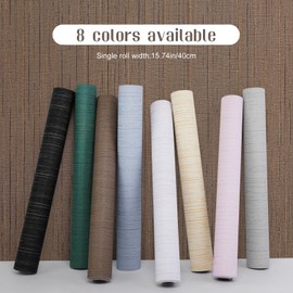 Qianglive Brown Grasscloth Peel and Stick Wallpaper - 15.7"x120" Vintage Texture Removable Waterproof Wall Paper for Room Walls, Cabinets, Furniture, Drawers, Desk