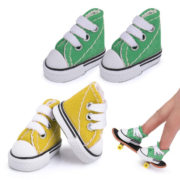 Aster 2 Pairs Finger Skateboard Shoes, Mini Finger Shoes, Mini Finger Shoes Finger Toy Board Shoes for Kids, Small Finger Dance Shoes for Finger Breakdance