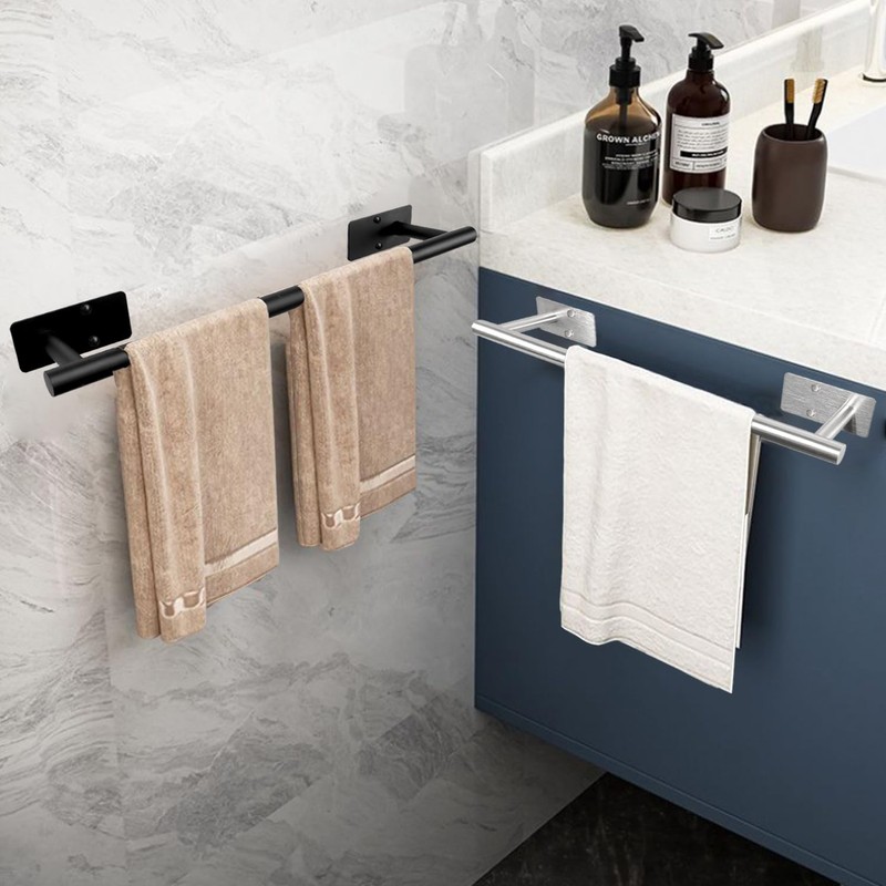 Vanloory Self Adhesive Bath Towel Bar, Stainless Steel Towel Racks