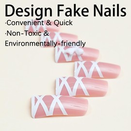 Long Fake Nails Square Press On Nails Duckbill False Nails With Butterfly Designs Acrylic Nails Press Ons Full Cover Stick On Nails Artificial Glossy Glue On Nails For Women 24Pcs