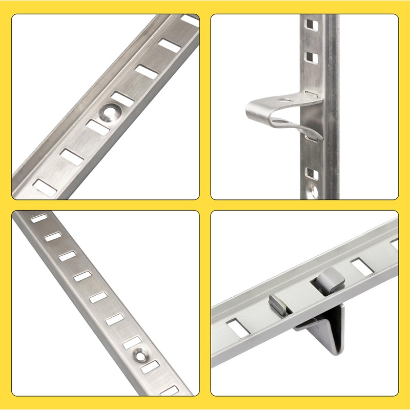 Adjustable Shelf Bracket 40 Inch 8 Pack Silver Shelf Pilaster