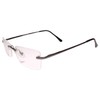 Modern Rimless Rectangle Gunmetal Bifocal 1.25 Diopter Reading Reader Glasses