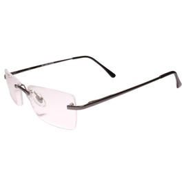 Modern Rimless Rectangle Gunmetal Bifocal 1.25 Diopter Reading Reader Glasses