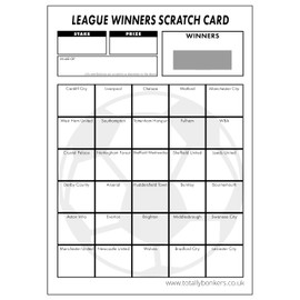 Totally Bonkers - Football Fundraising Scratch Cards - 30 Square - A6 (148x105mm) - 10 Pack - TB0006 - Blind Card