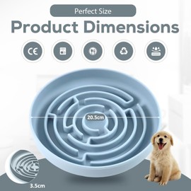 Anti Sling Dog Bowl, Anti Slinging Bowl Dogs, Anti Sling Bowl Cat, Slings Bowl Dogs, Slow Feeder Dog, Anti Slinging Bowl, Cat (Blue)