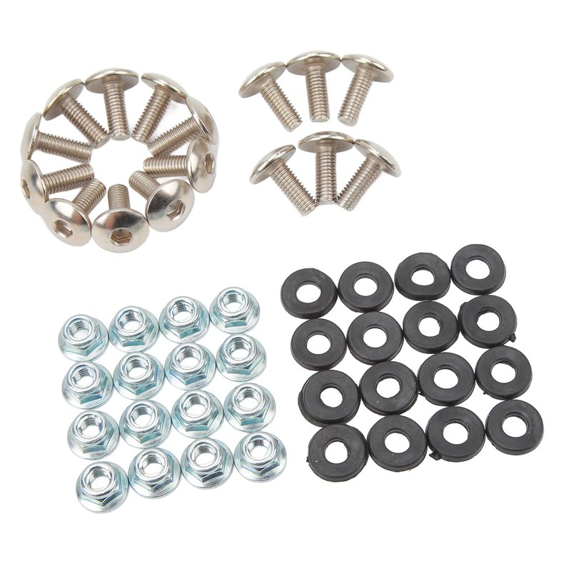 Mud Guard Bolt Washer Nut Screw Kit,16PCS M6 Thread Fixing