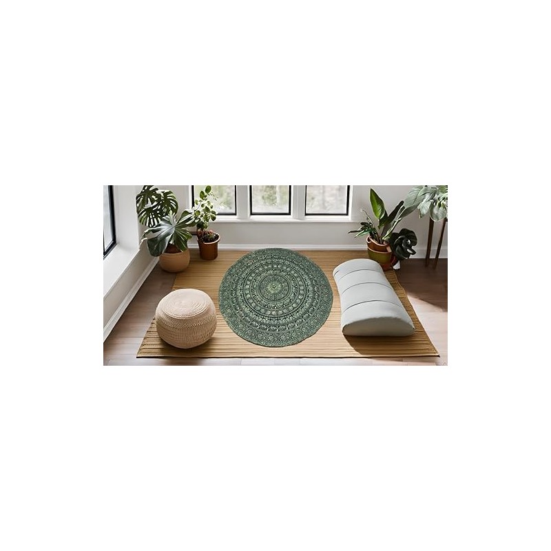 Craft Trade Mandala Green Round Tapestry Indian Wall Towel Tapestry