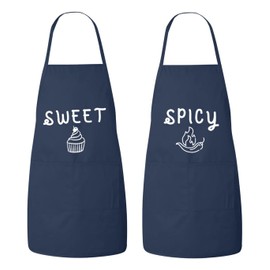 Matching His and Hers Apron Set - Sweet cupcake and Spicy Pepper - Set of 2, Matching Couples Aprons