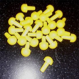 Plastic Games Pieces - Mushroom Peg 15mm - Packet of 25 (Yellow)