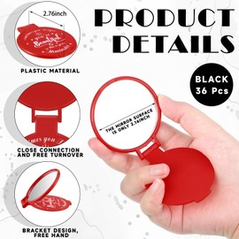 Gulfmew 36 Pcs 2.76 Inch Inspirational Compact Mirror Bulk Round Makeup Glass Mirror Personal Purse Pocket Mini Mirror Gifts for Women Girls Coworker Nurse Friends (Red)