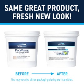 TotalBoat-512885 Fixwood | Marine Grade Epoxy Putty | Stainable Paste Filler for Damaged Wood Repair or Replacement (2-Quart Kit)