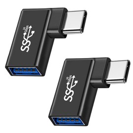 GELRHONR 10Gbps USB C to USB OTG Adapter,Right Angle USB 3.0 Female to Type C Male Connector,Support for Data Sync & Charging Max 5V 3A compaticable for Smartphone Flash Drives,Laptop,Hubs-2pack