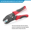 Plustool Crimping Tool for Heat Shrink Connectors AWG22-10, Ratcheting Wire