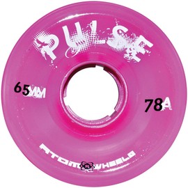 Atom Skates Pulse Outdoor Quad Roller Wheels 78A, Pink, Set of 8, 65mm x 37mm
