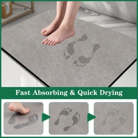 Zoryllic Thin Bath Mats for Bathroom Non Slip Bath Rug Bathroom Mats Super Absorbent Floor Mat Washable Bathroom Rugs fit Under Door,for Bathtub,Kitchen,Shower and Laundry Room