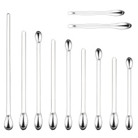 Labasics 11 Pcs Lab Micro Spoon and Spatula Set, Stainless Steel Double-Ended Lab Spatulas Sampling Spoons Micro Scoopulas Weighting Set