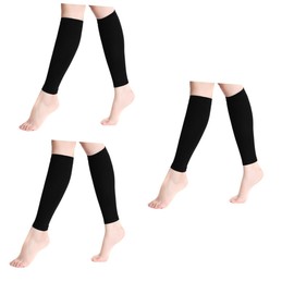 FOMIYES 3sets Elastic Mid-tube Leg Support Socks Ankle Protection Support for Sports Compression Calf Socks for Men Women Black l 2pair*3