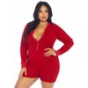 Leg Avenue Women's Brushed Rib Romper Long Johns with Snap