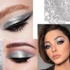Silver Metallic Liquid Glitter Eyeshadow & Waterproof Eyeliner Pen -