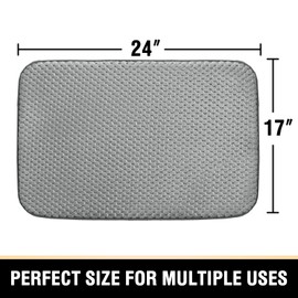 H.VERSAILTEX Grey Memory Foam Bathroom Rug 24x17 Absorbent Bath Rug Non Slip Washable Soft Bath Mat for Bathroom, Water Absorbent Thick Comfortable Bathroom Rug Carpet Quick Dry