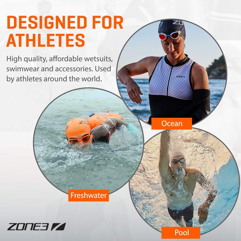 ZONE3 Power Stroke Swimming Hand Paddles, Blue/Red, L