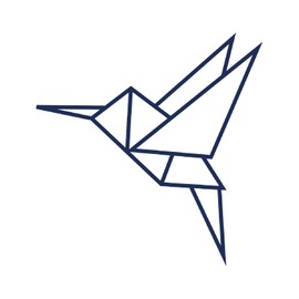 Tattwo.me 2 Week Waterproof Temporary Plant Tattoos - Hummingbird Origami - EU Compliance - Vegetable Ink - Tattoo Pad Size: 9 x 9 cm (M0187)