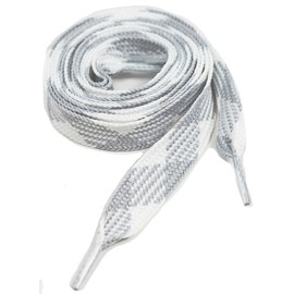 Thick Fat Shoelaces for Sneakers, Boots and Shoes By Ti Shoe Laces - Chose Your Colors (White/Grey)