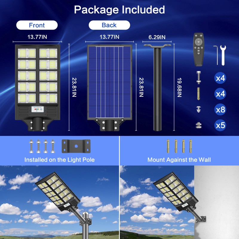 Solar Powered Street Light High Efficiency LED With Motion Sensor