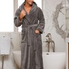 Alexander Del Rossa Mens Robe, Plush Fleece Hooded Bathrobe Men,