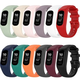 Soft Silicone Sport Band for Garmin Vivosmart 5 Wristband, Replacement Strap for Garmin Vivosmart 5/Vivosmart5 Health Tracker Accessories Band with Caese Cover (Large Size, 12 Pack)