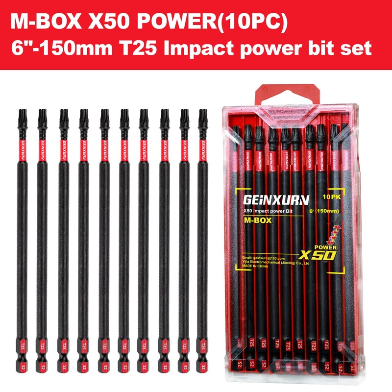 Geinxurn 10 Pieces 6 In. T25 Impact Tough Magnetic Screwdriver