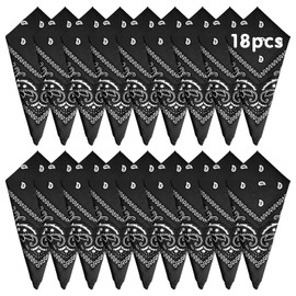 FEPITO 18 Pcs Paisley Bandanas Cowboy Bandana Paisley Print Head Wrap Scarf