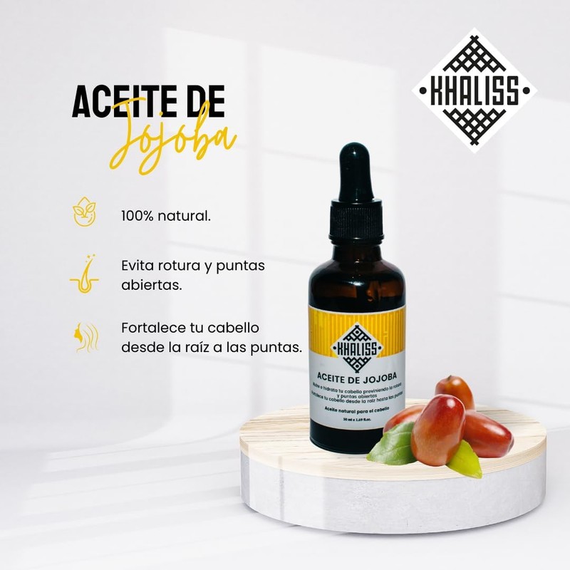 Khaliss Aceite de Jojoba: 100% natural y vegano Nutre e