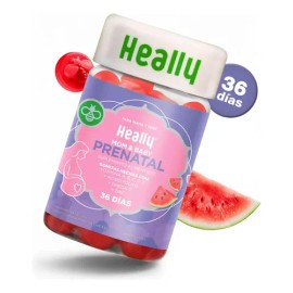 Heally Mom Gomitas Prenatales Azúcar Ácido Fólico Mujer Omega Zinc Vitaminas Multivitaminico Suplemento Embarazo Vegano Gluten Sabor Sandía