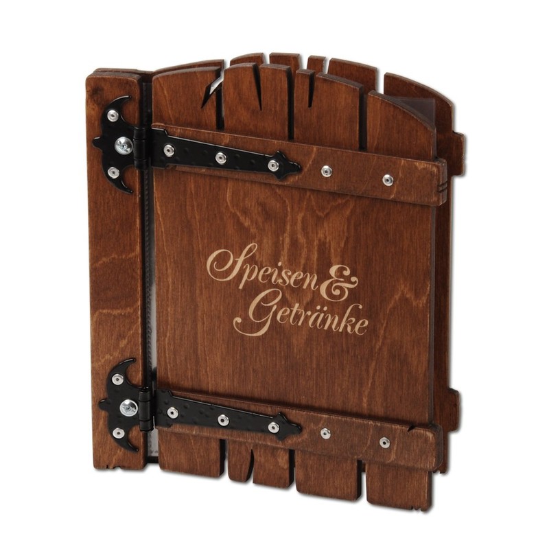 A5 Wooden Menu Dark with Laser Engraving