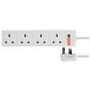 pro elec 4 Gang Surge Protected Extension Lead, White 2m