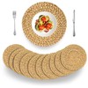 (4 Sizes: 12"-13"-14"-15") BARIEN Woven Placemats Round Set of 10,