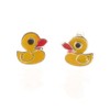 Touch Jewellery 925 Sterling Silver Duck Stud Earrings with Yellow