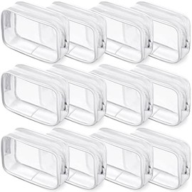 Weewooday - Bolsa de cosméticos transparente de PVC con cierre, bolsa de transporte de artículos de cambiador para cosméticos, bolsa de maquillaje imp