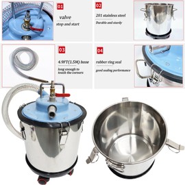 INTBUYING Industrial Pneumatic Vacuum Extractor Wet and Dry for Metal Chips and Oil with Dust Collection Bag 5 Gallon for Workshop Powered by Compressed Air 3700W 5HP 3000CP