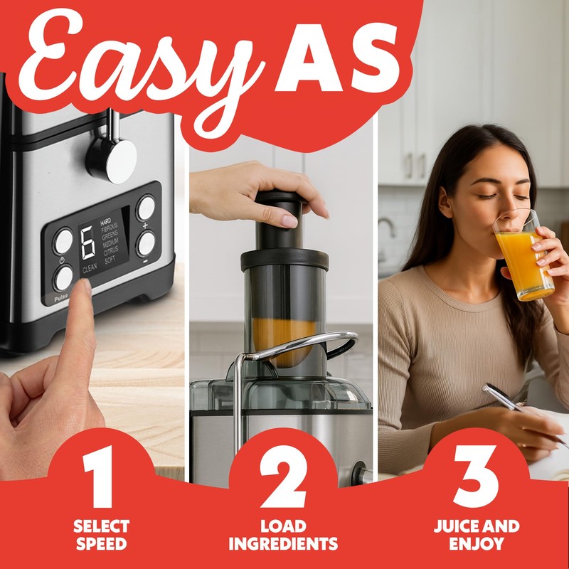 Gourmia 6 Speed Digital Juice Extractor - 6 Speeds with