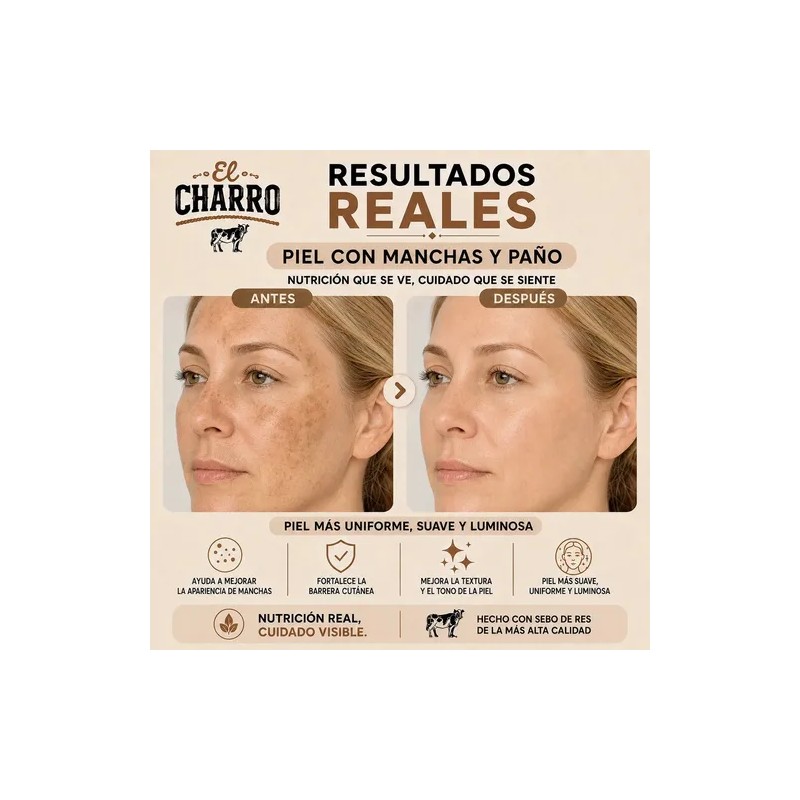 Crema El Charro de Sebo Bovino para Rostro y Cuerpo,