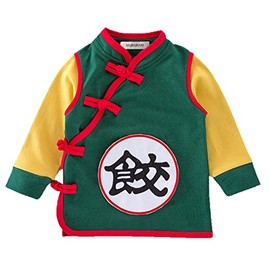 stylesilove Young Kids Baby Boys Traditional Asian Inspired Long Sleeved Top Sweatshirt, 3 Designs (3 Years, Dumpling Green)