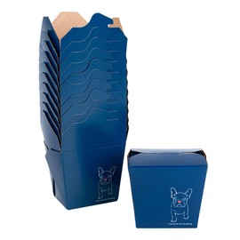 Bio Tek 3.6 x 3 x 3.3 Inch Food Containers, 50 Noodle Takeaway Boxes - Disposable, Sturdy, Frenchie Paper 16 Ounce Take Out Boxes, Rectangle, For Hot Or Cold Foods - Restaurantware