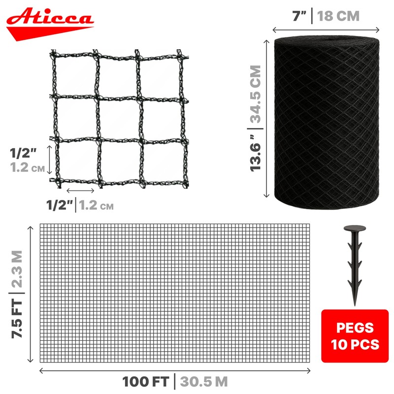 Aticca Heavy Duty Bird Netting for Garden Protection & Fruit