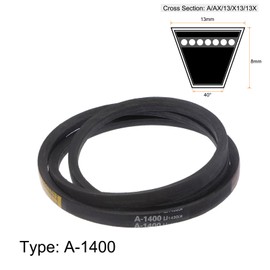 sourcing map A-1400 V-Belts Drive Belt 1400mm Inner 13mm Width 8mm Thickness Girth Rubber for Power Transmission